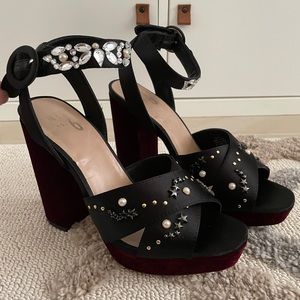Mix No. 6 Black and Velvet Platform Heels